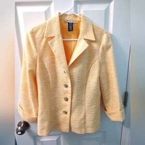 Dressbarn Yellow Woven Jacket Size 10